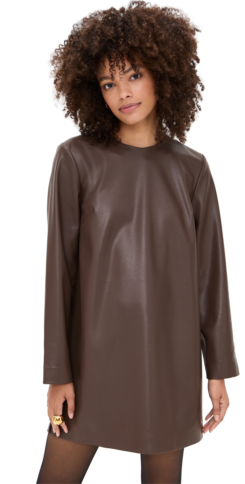 Ophelia Faux Leather Dress Coffee
