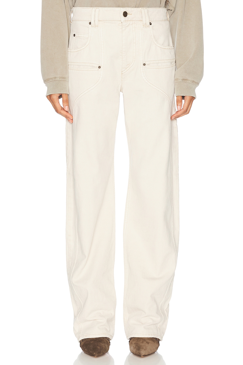 Women's Beryl Cargo Jeans in Ecru