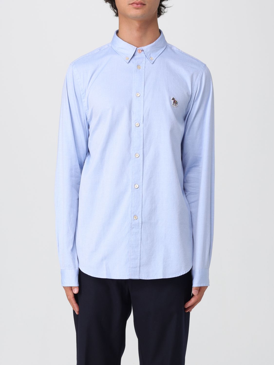 Shirt Men color Gnawed Blue