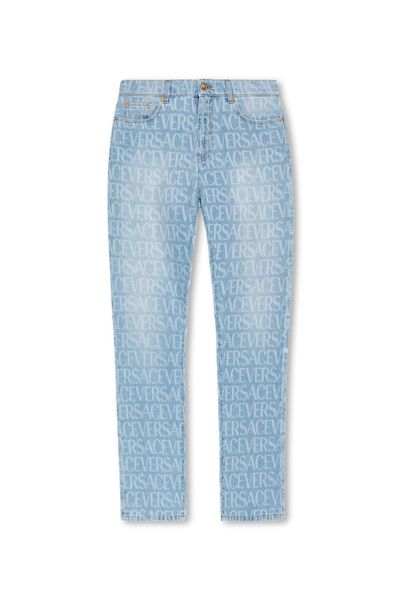 Jeans in Logoed Denim