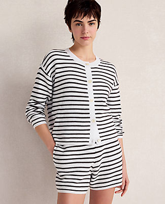 Ann Taylor Haven Well Within Cotton Stripe Cardigan