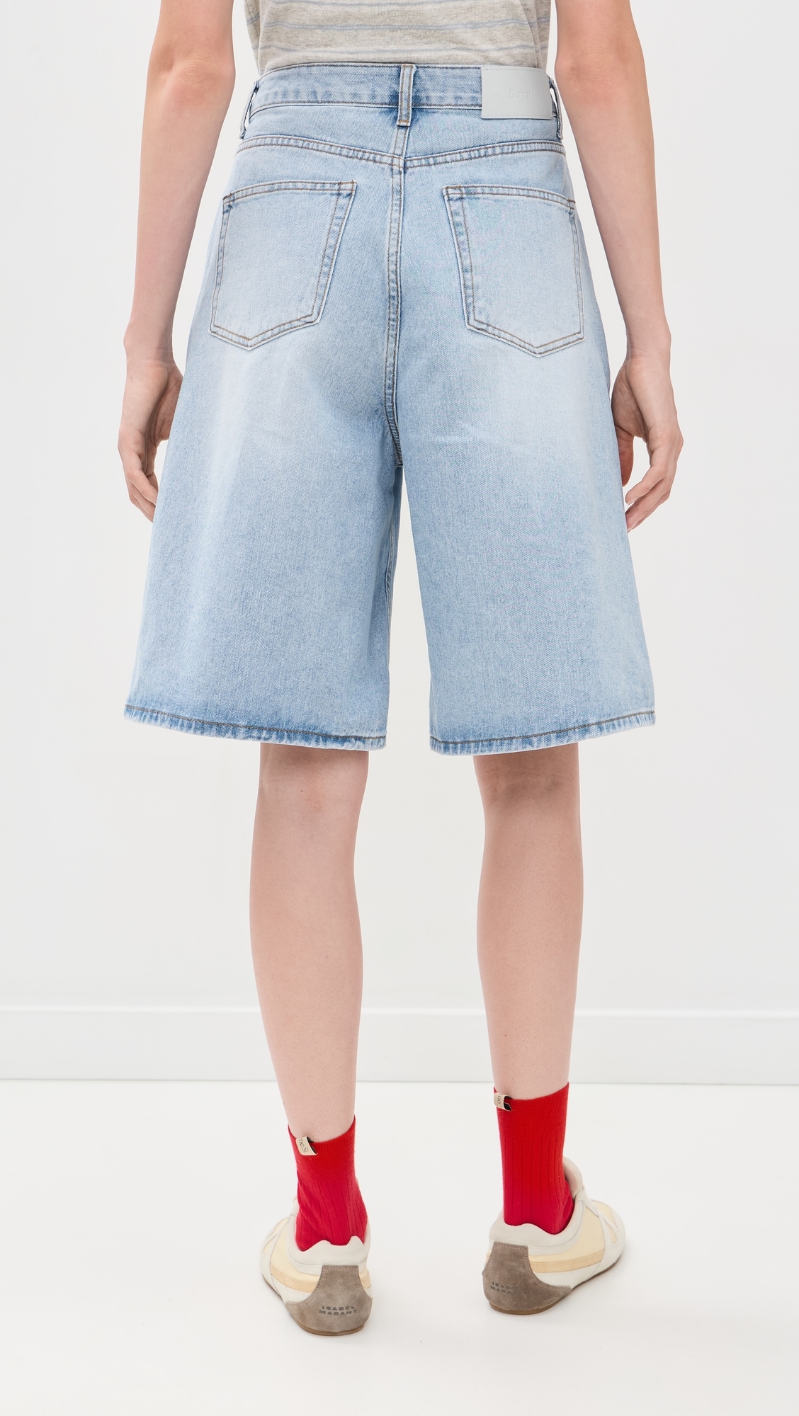 Relaxed Bermuda Denim Shorts Light Blue