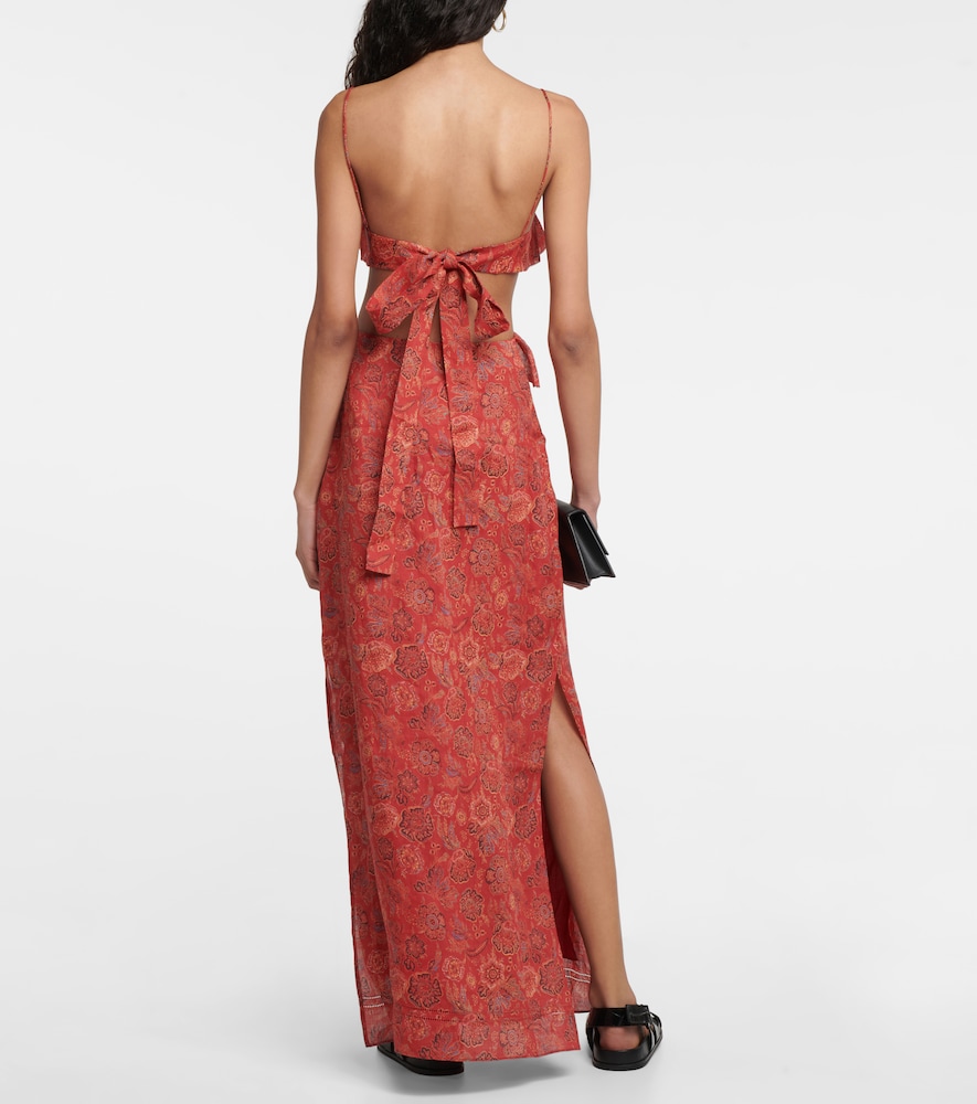 Allegra floral ramie maxi dress