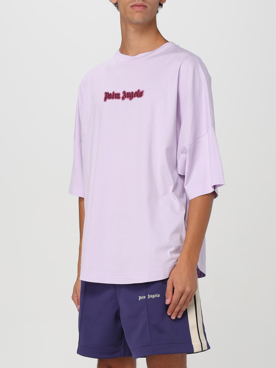 Drop-shoulder cotton T-shirt - Purple