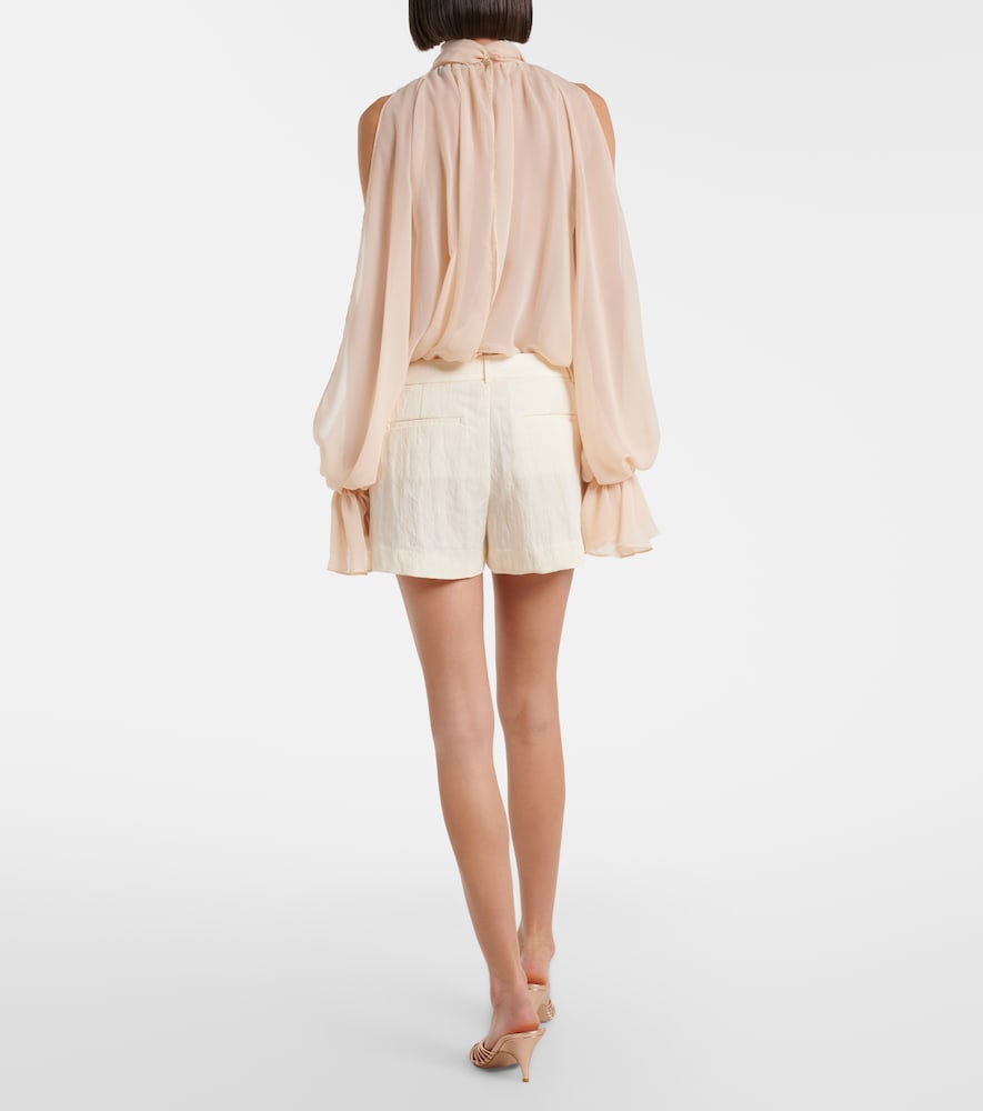 Appliqué gabardine shorts