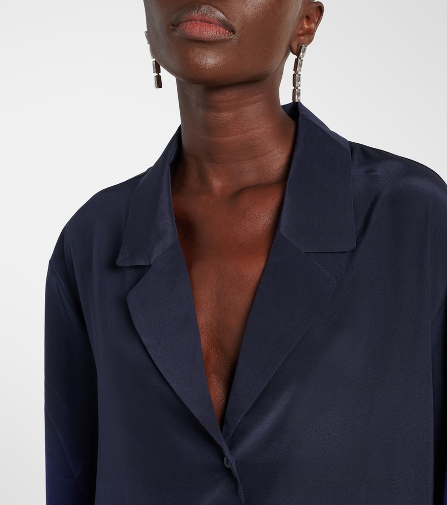 Mariner printed silk crêpe de chine shirt