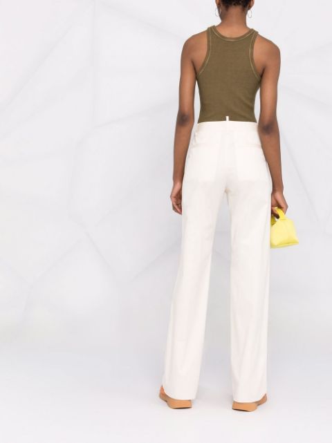 Straight-leg mid-rise trousers