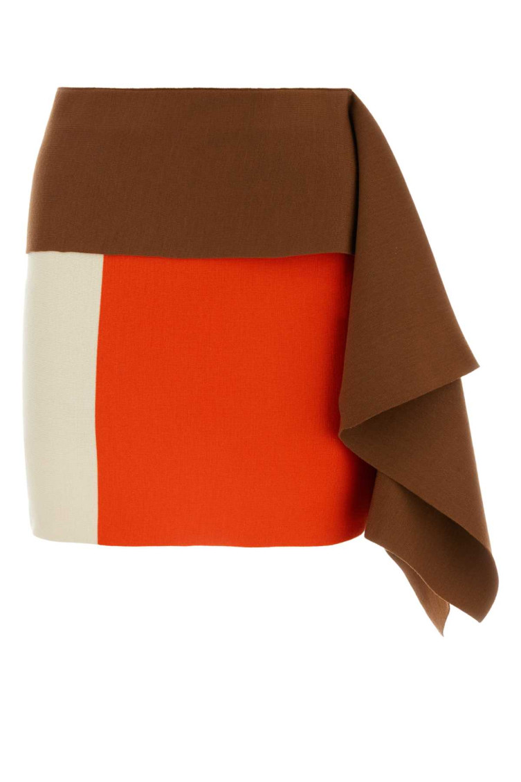 Multicolor Wool Mini Skirt