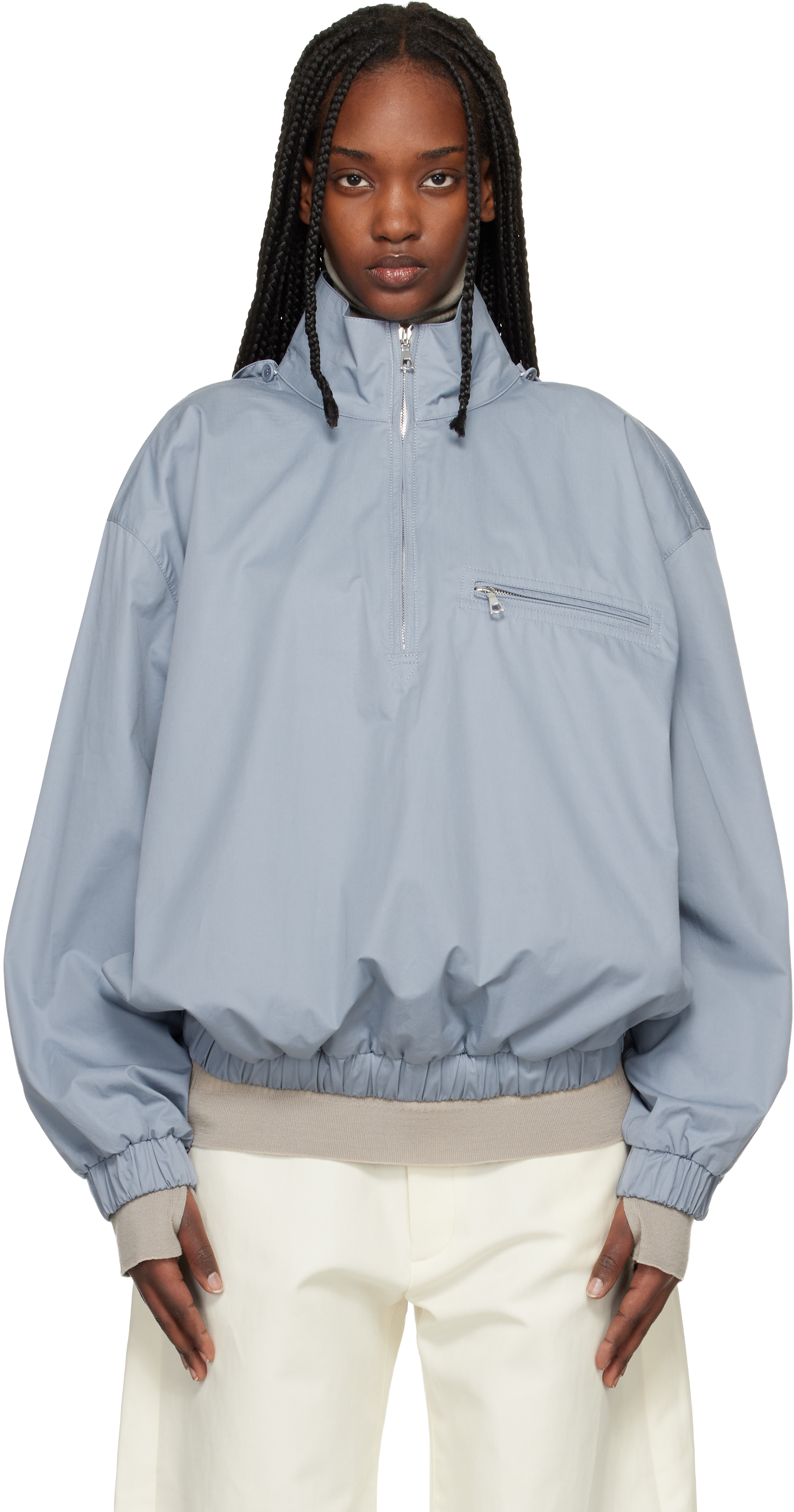Gray Cotton Suit Avio Suit Windbreaker