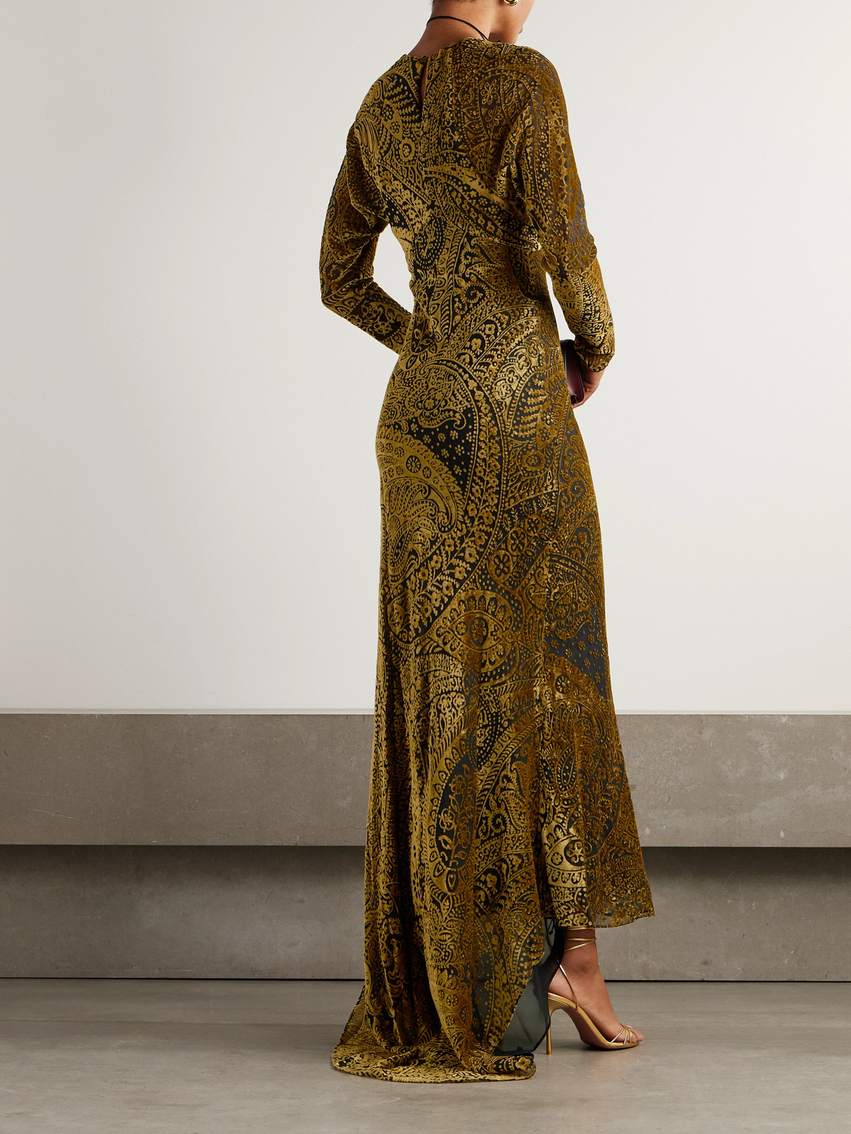 Devoré-velvet Gown - Gold