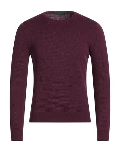 Man Sweater Plum Size 36 Virgin Wool