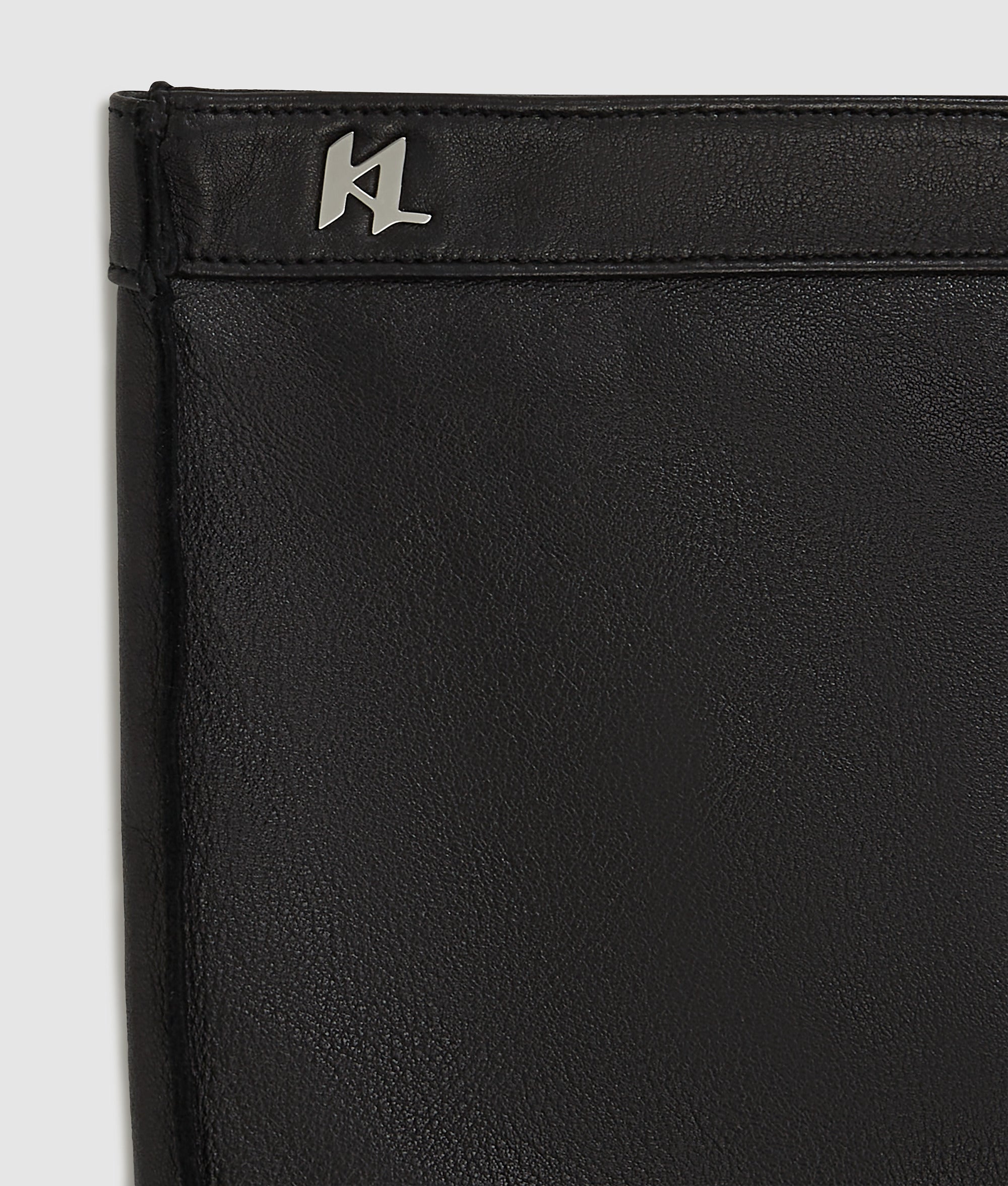 Karl Lagerfeld - Gants En Cuir K/monogram, Homme, Noir