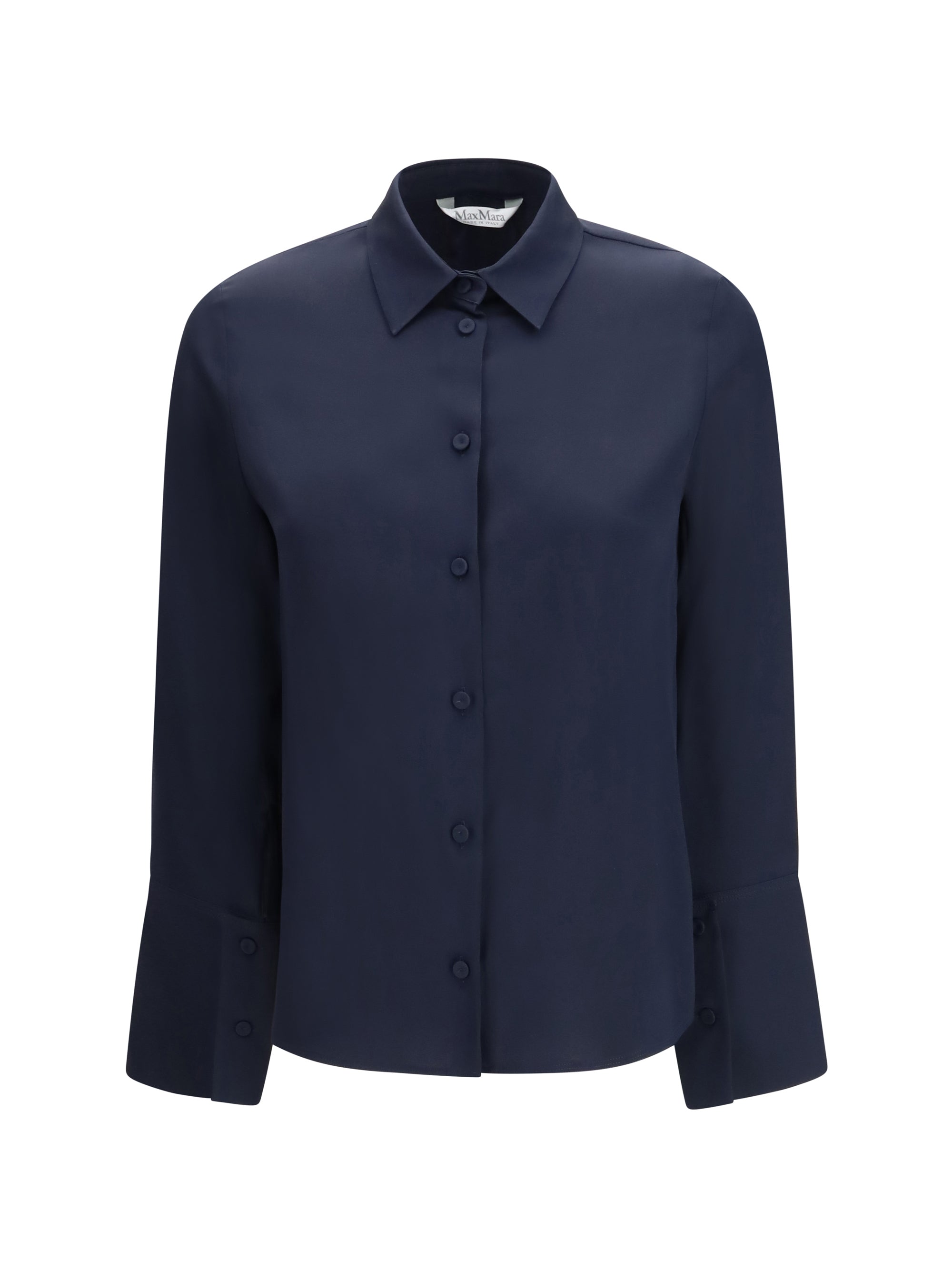 Silk Blend Shirt — Navy