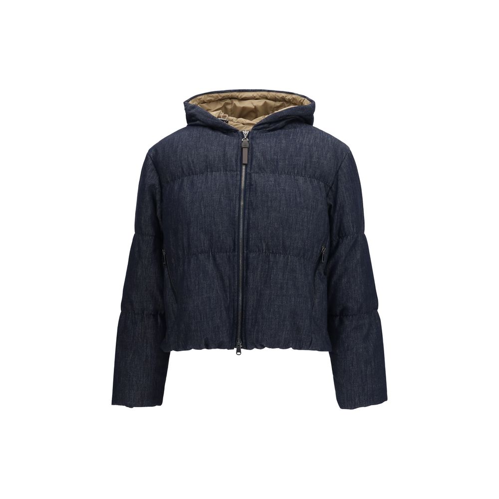 Padded Cotton Down Jacket — Blue