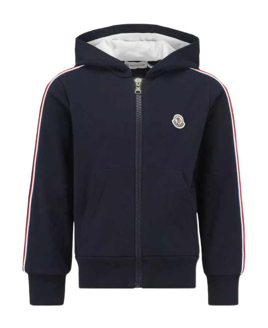 Tricolour Trim Zip-Up Hoodie