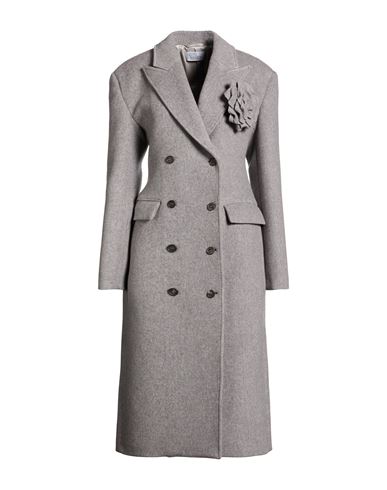 Woman Coat Grey Size 2 Wool, Polyamide