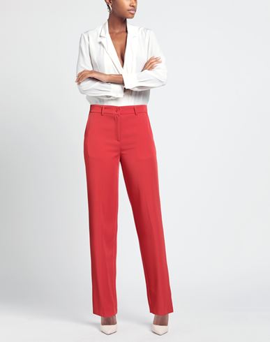 Woman Pants Tomato red Size 10 Polyester, Elastane