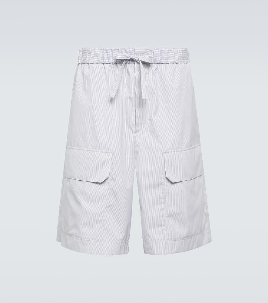Striped cotton Bermuda shorts