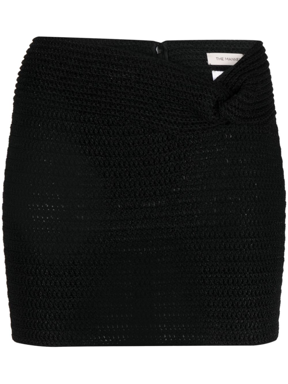 Kaukaz knot-detail knitted miniskirt - Black
