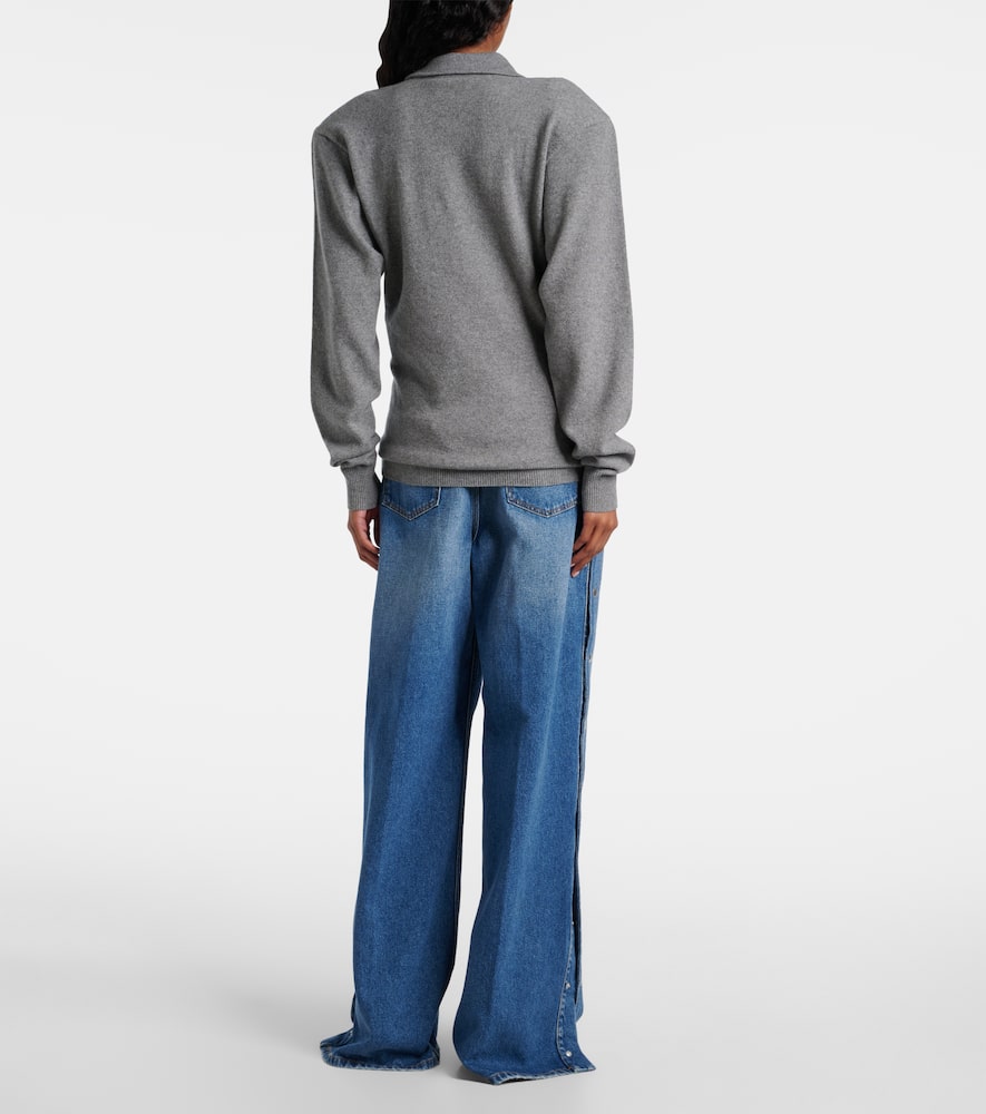 Cashmere and wool polo sweater