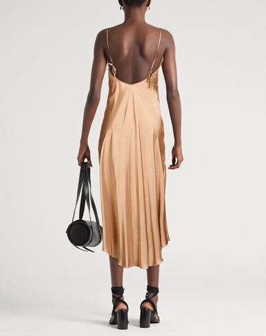 Woman Midi dress Camel Size 2 Viscose