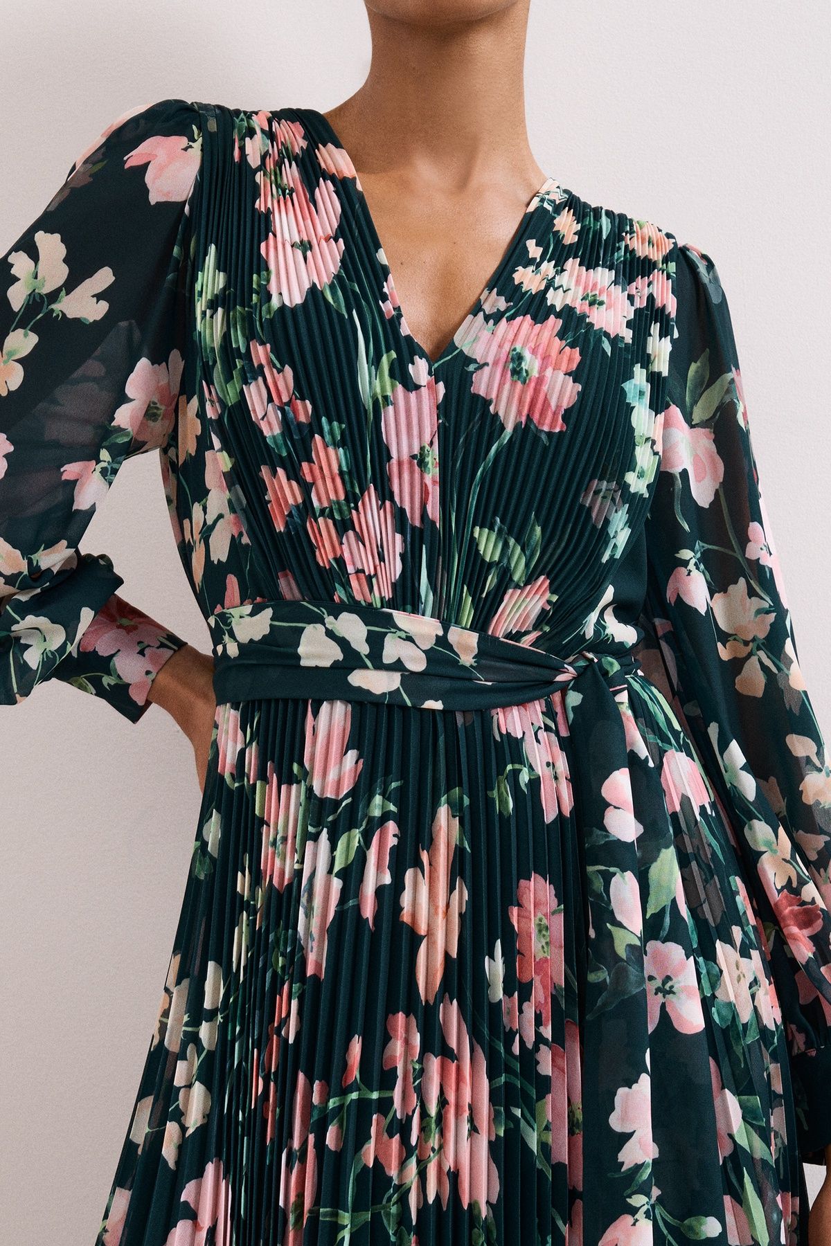 Phase Eight Women's Rosa V-Neck Floral Maxi Dress in Dark Navy