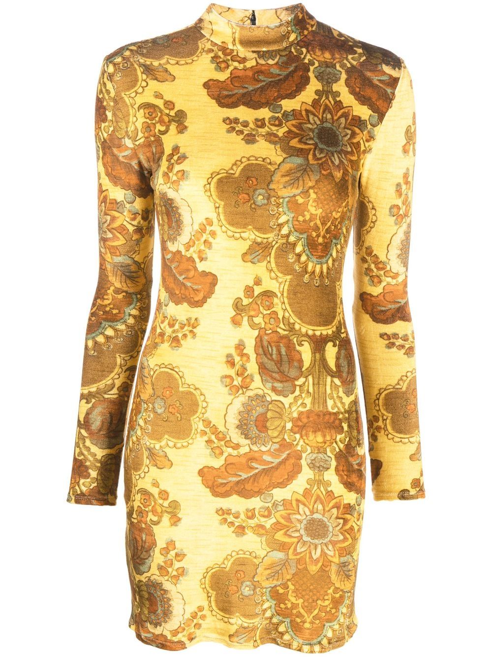 All-over graphic-print dress - Yellow