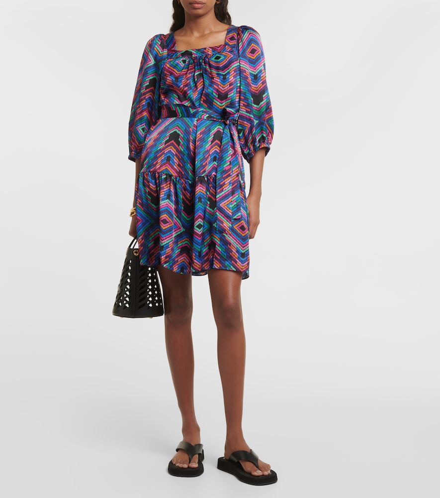 Nightclub printed satin minidress