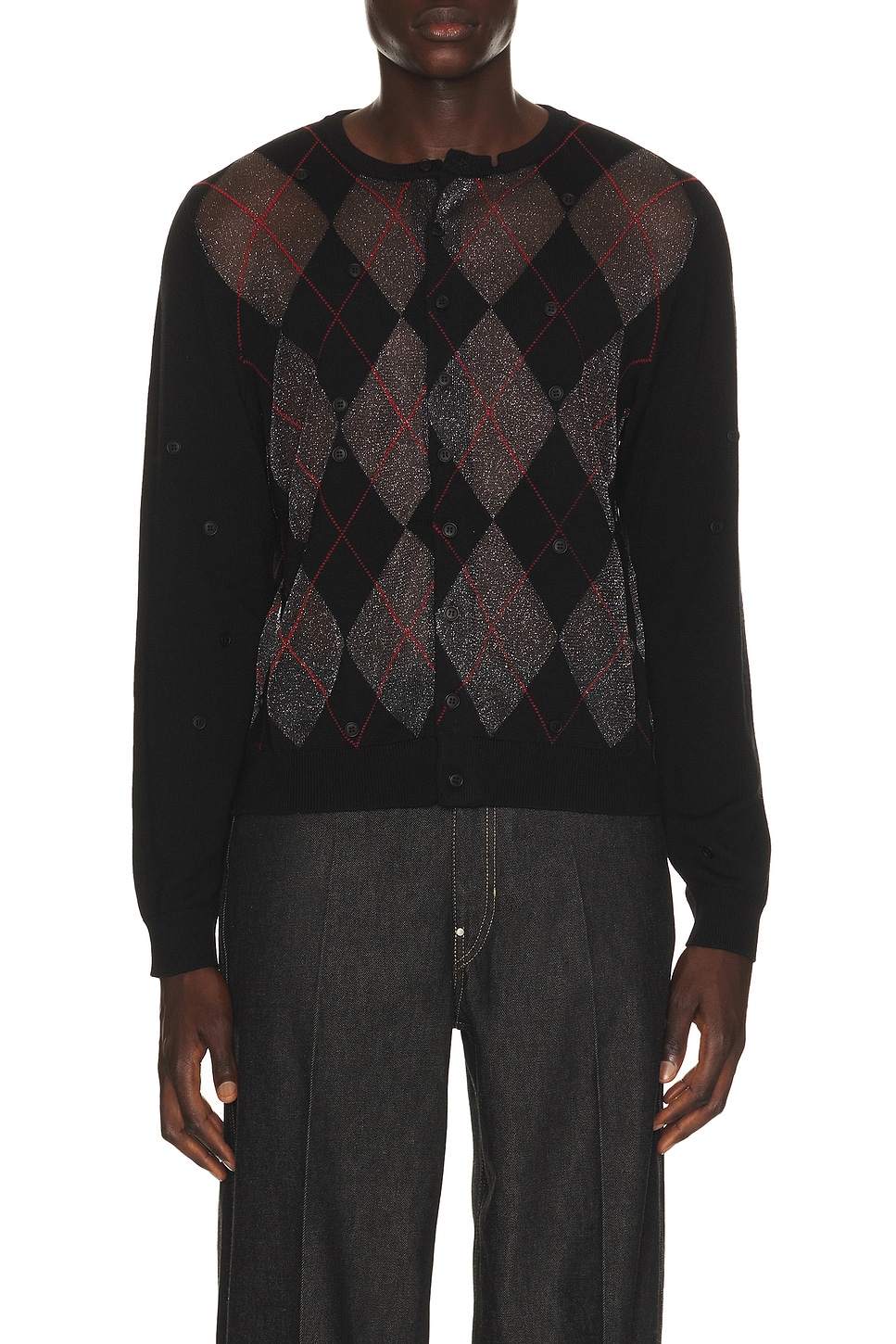Spencer Badu Black Knit Cardigan in Black - Black. L also in M, XL/1X
