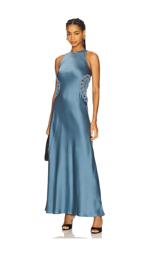 & Reckless Aver Satin Maxi Dress in Blue. - XL also in L