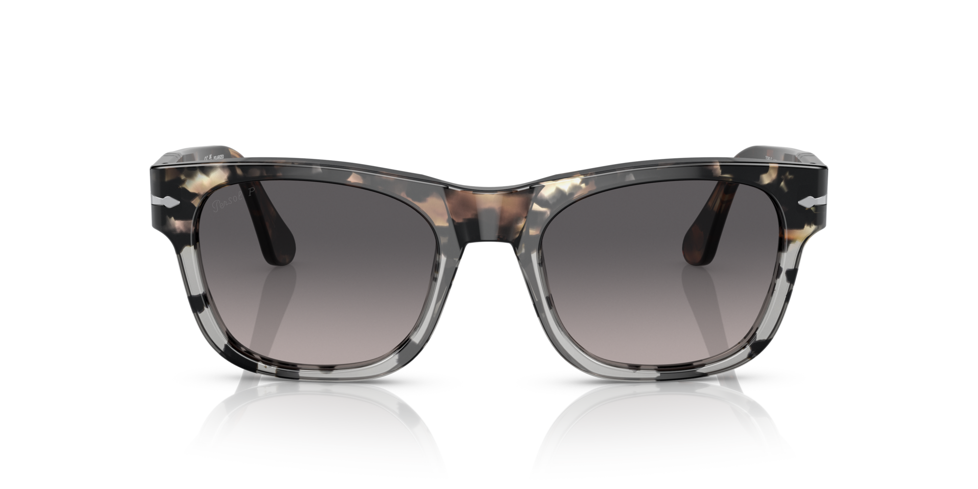 Persol Unisex Persol PO3269S 1159M3 Sunglasses Plastic Turtle Grey Squared Polarized Shaded
