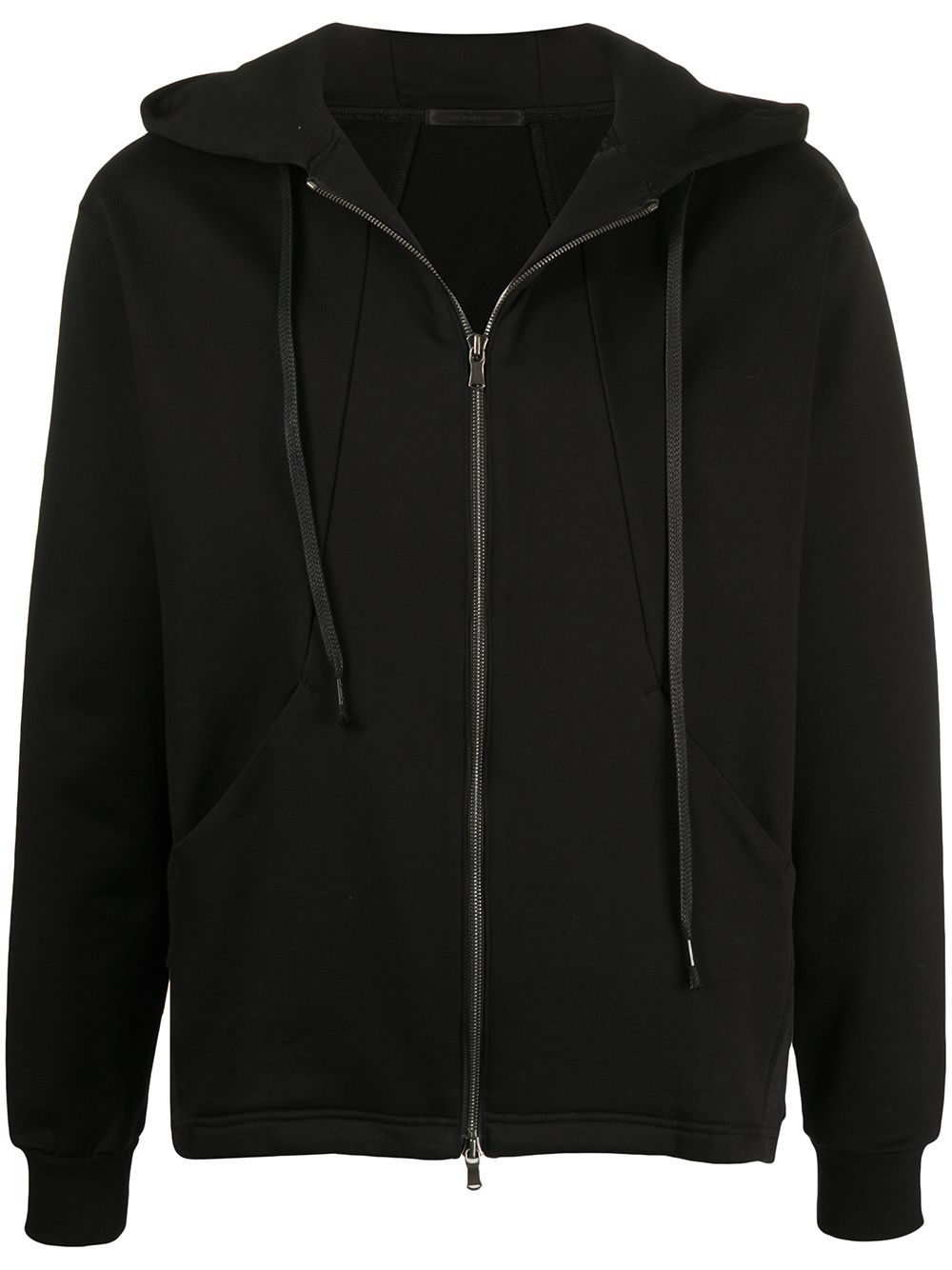 Zip-up cotton hoodie - Black