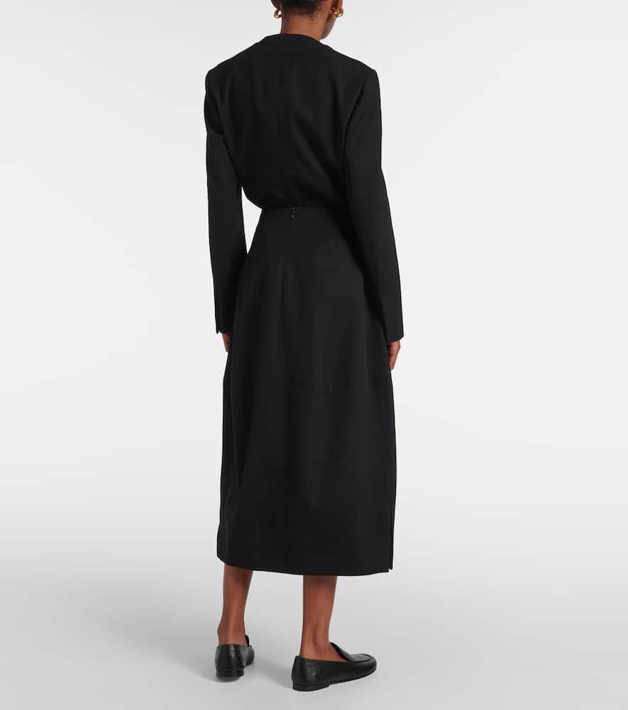 Skye cotton and wool midi skirt