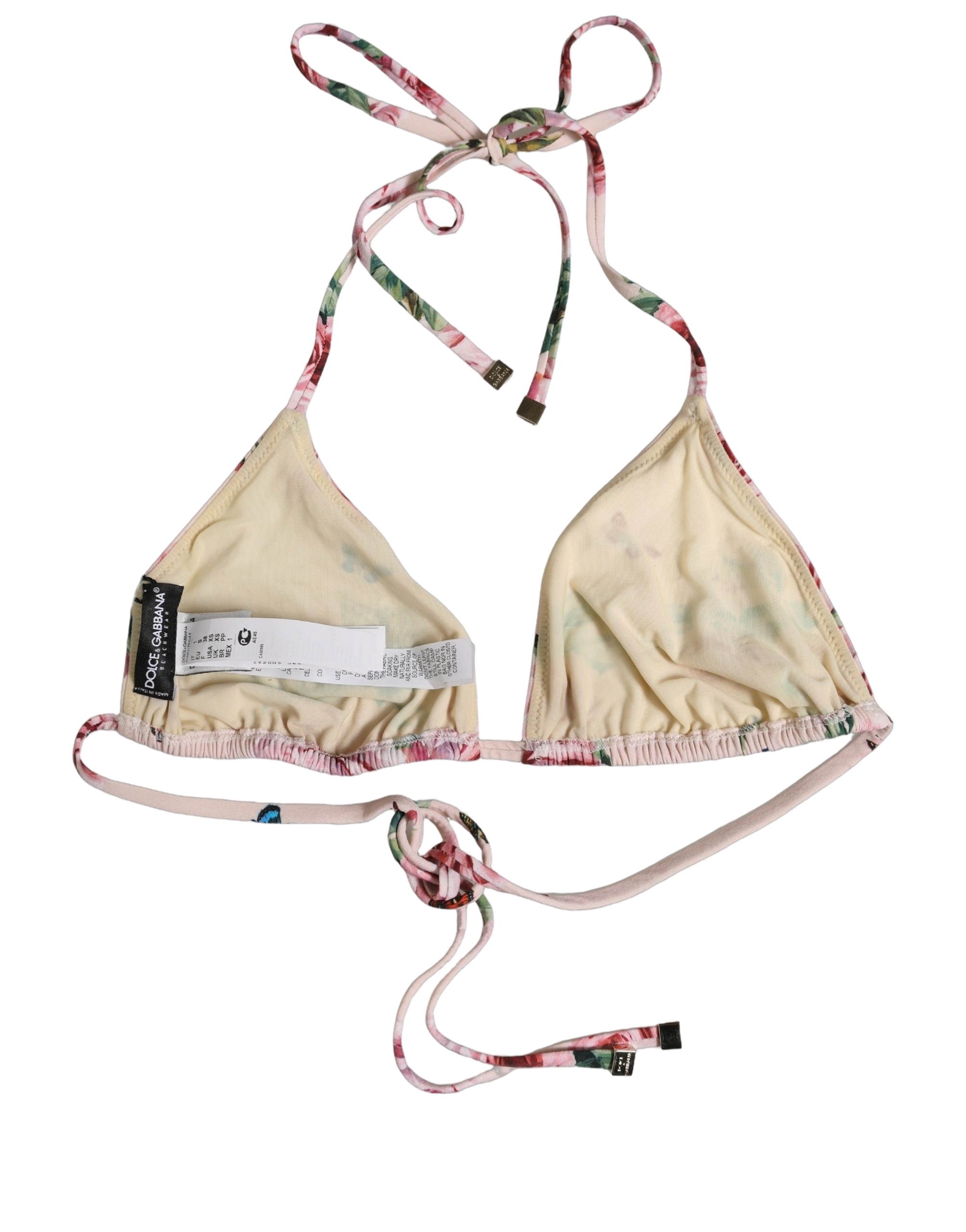 Floral Halter Bikini Top — Pink