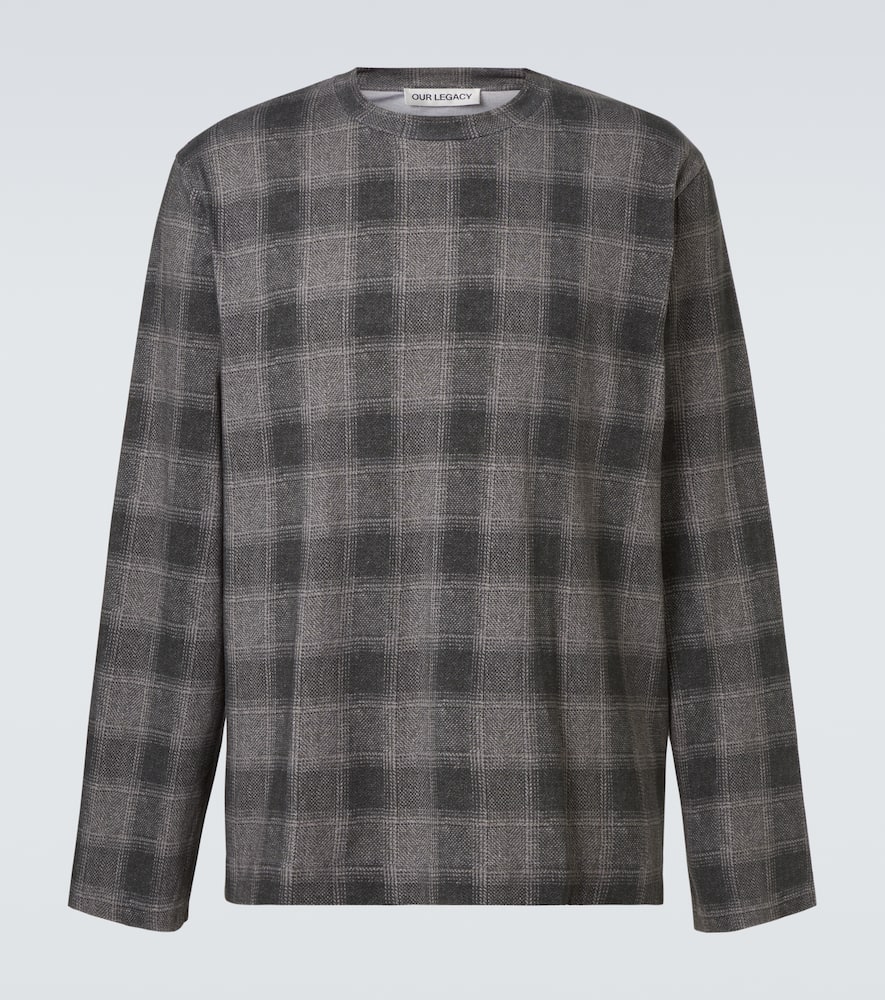 Box checked cotton jersey T-shirt
