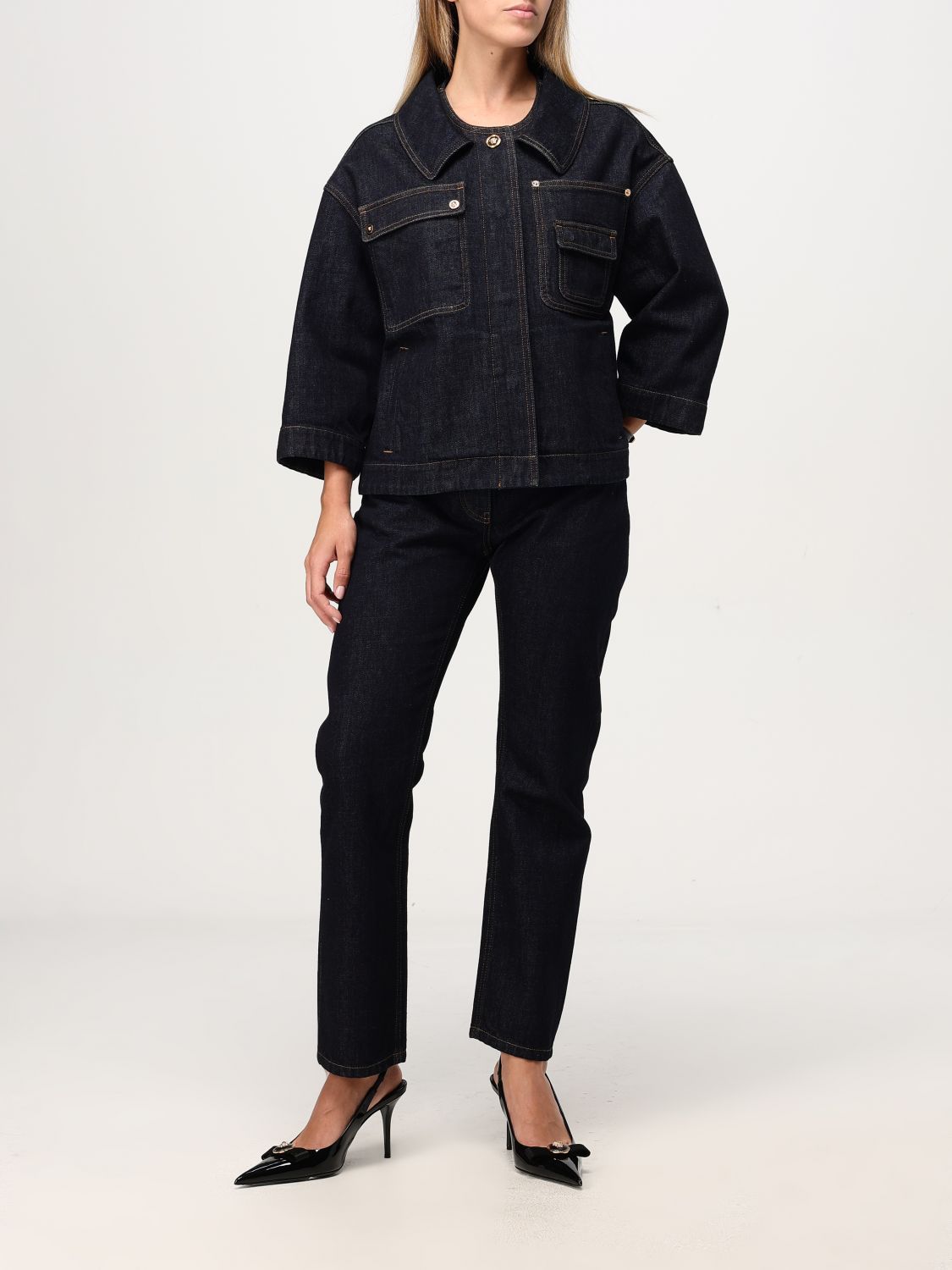 Medusa '95 cropped jeans - Blue