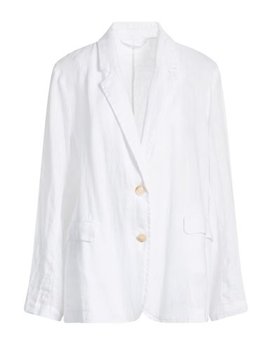Woman Blazer White Size 10 Linen
