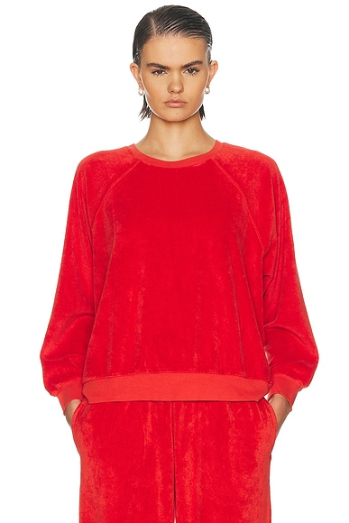 Suzie Kondi Samos Terry Sweatshirt in Cherry - Red. L also in