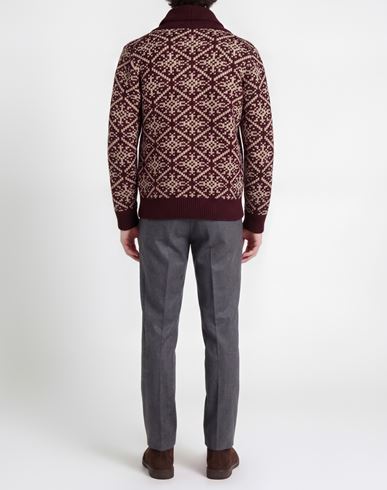 Man Cardigan Burgundy Size 42 Virgin Wool