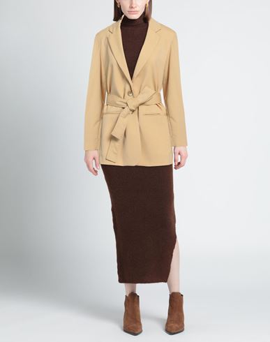 Momoní Woman Blazer Sand Size 6 Polyester, Wool, Viscose, Elastane