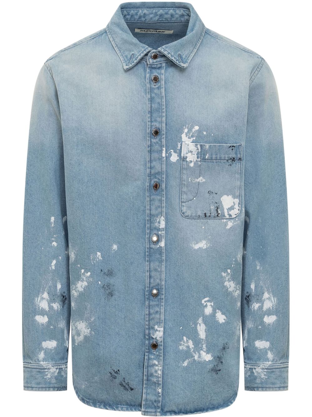 Bleached-effect long-sleeve shirt - Blue