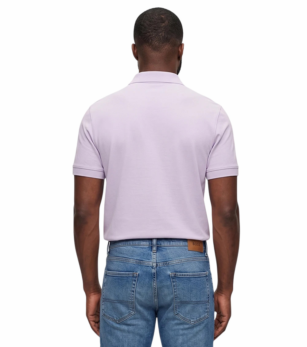 Purple Solid Shirt Collar Polo