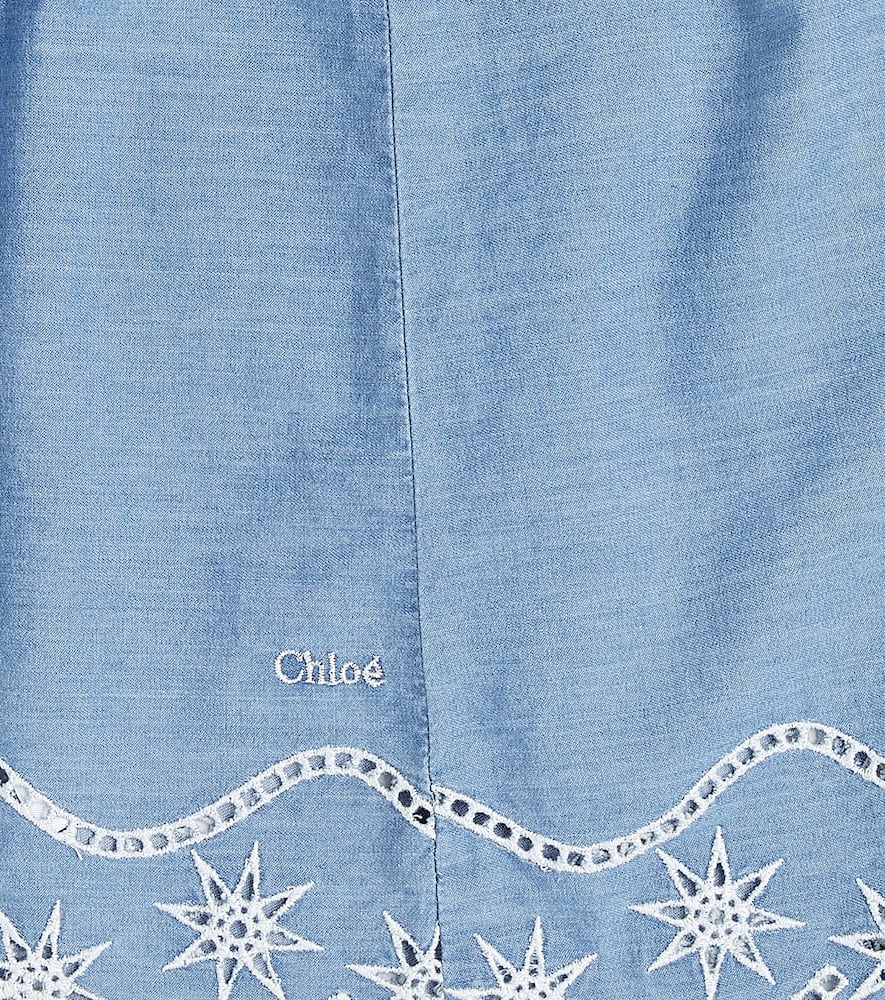 Chloé Kids Baby denim changing bag and pad set