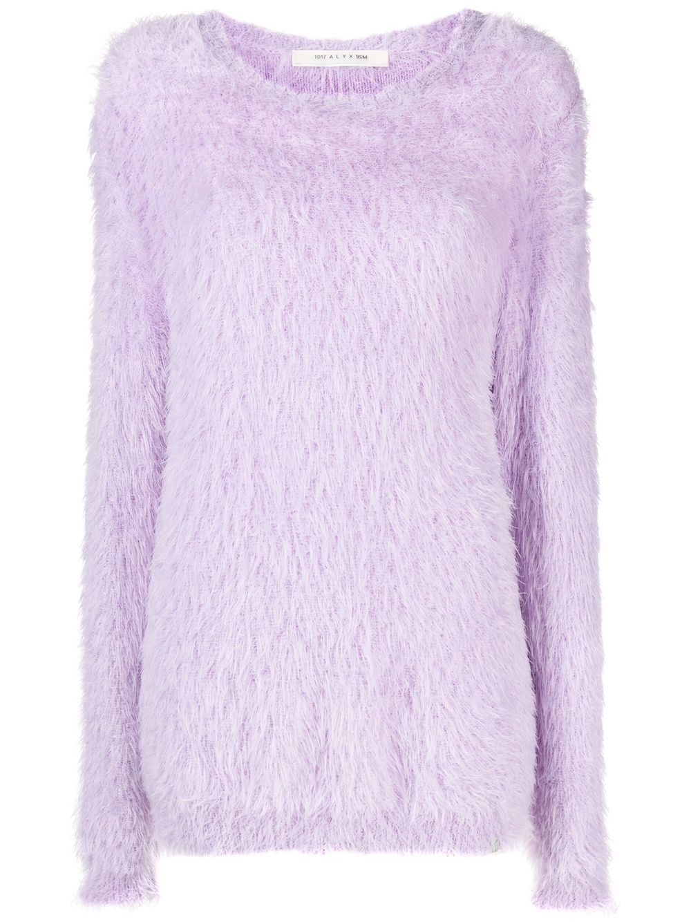 Feather-textured pullover jumper - Purple