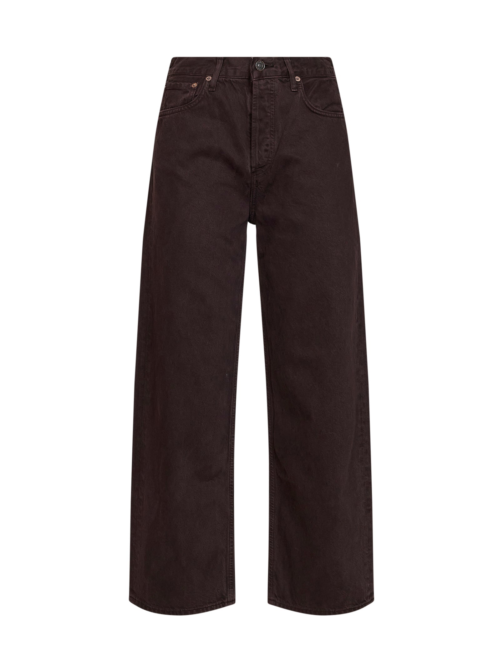 Wide Leg Lyocell Jeans — Brown