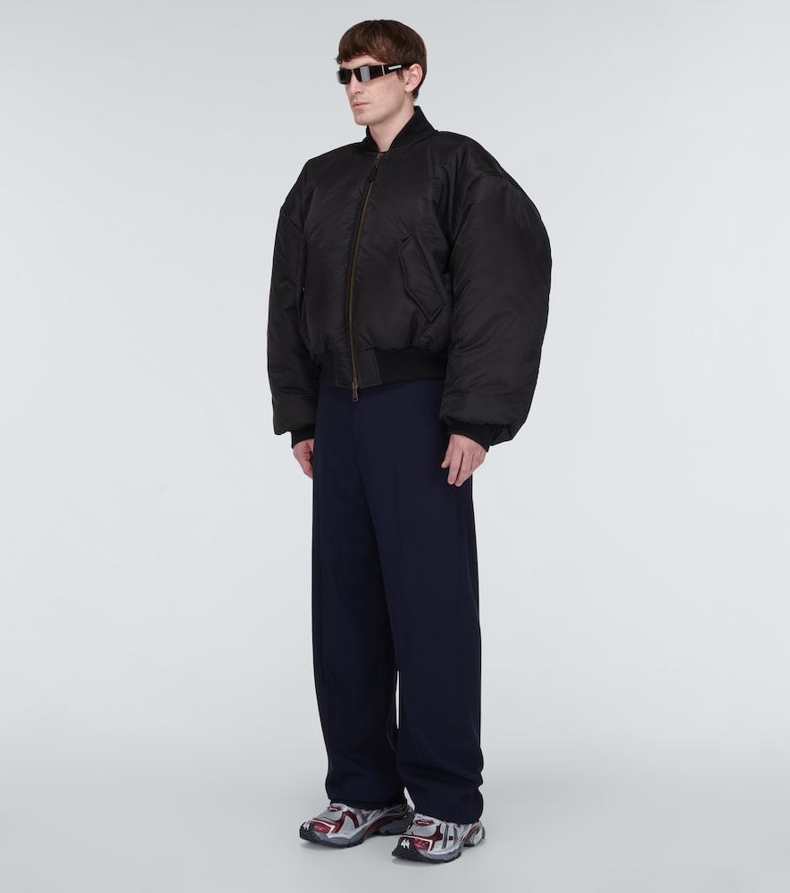 Padded nylon bomber jacket