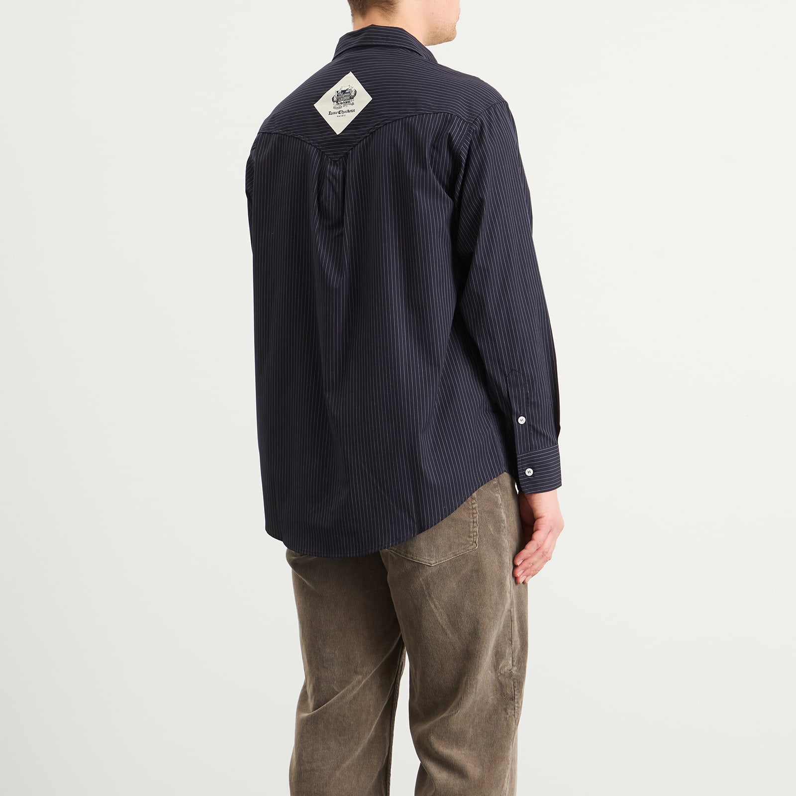 Men's Pinstripe Western Shirt in Navy