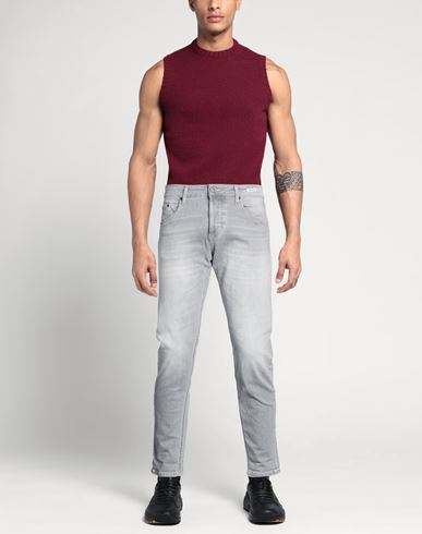 Man Jeans Grey Size 29 Cotton, Elastane
