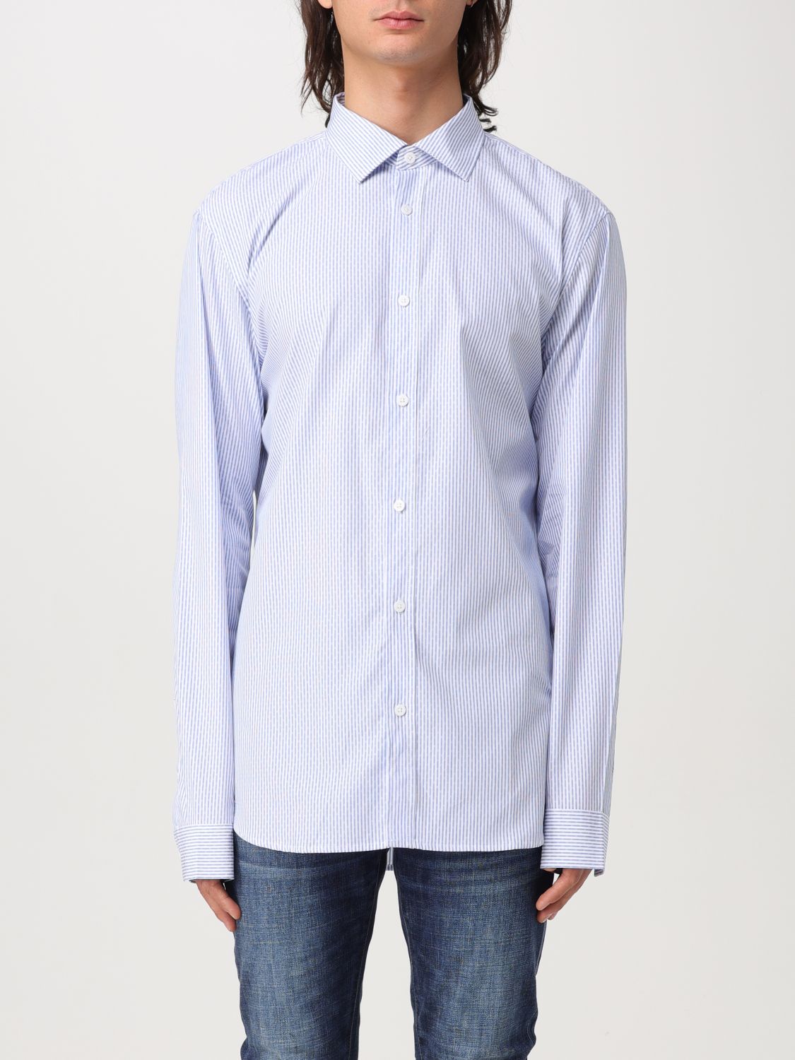 Shirt Men color Gnawed Blue