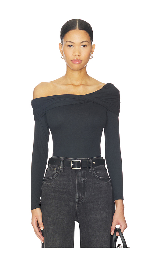 PISTOLA Lyra Off Shoulder Top in Black. L. Also in M, S
